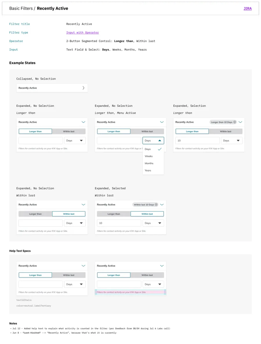 Recently Active documentation